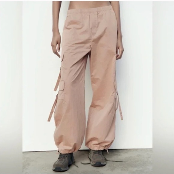 NYLON BLEND PARACHUTE PANTS - Picture 3 of 7